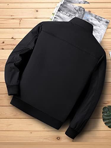 Erkekler için ceketler Erkekler Mektup Grafik Fermuar Ön Kış Ceket (Renk: Siyah, Boyut: X-Large)