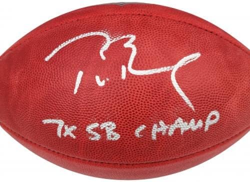 Tom Brady İmzalı Resmi NFL Deri Futbol Tampa Bay Korsanları 7x SB Şampiyonu Fanatikleri Holo Hisse Senedi 202365-İmzalı