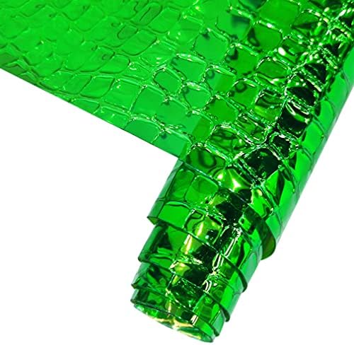 HYANG Holografik Yanardöner Kaplumbağa Şeffaf Vinil Yeşil PVC Suni Deri 1 Rulo 12X 53(30cm X 135cm), Küpeler, Fiyonklar,