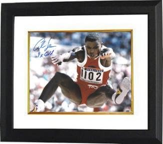 Carl Lewis imzalı ABD Takımı 16x20 Fotoğraf 1988 Seul Olimpiyatları 9 X Altın Özel Çerçeve-İmzalı Olimpiyat Fotoğrafları
