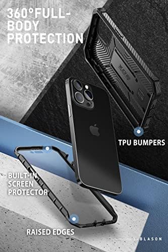 iPhone 14 Pro Kılıf için Tasarlanmış i-Blason Zırh Kutusu Kickstand ve Kemer Klipsi Kılıflı 6,1 inç (2022 Sürümü),
