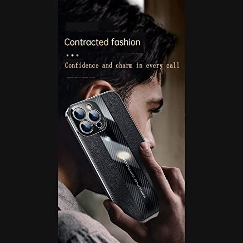 LONUO Telefon Kılıfı Kapak Deri + Karbon Fiber Kılıf Huawei P50 ile Uyumlu Tasarlanmış Kamera Koruması ile, tam Vücut