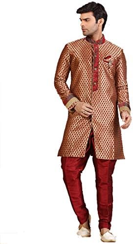 Hint Kraliyet Tasarımcı Jakarlı İpek Düğün Giyim Nakış İş Sherwani Erkekler için