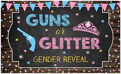 Funnytree Silahlar veya Glitter Cinsiyet Reveal Parti Zemin Tahta Ahşap Fotoğraf Arka Plan Erkek veya Kız Mavi veya