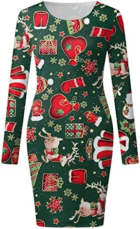 Noel Elbiseler Kadınlar için Zarif Ekip Boyun Noel Baba rahat elbise Artı Boyutu Backless Akşam Kokteyl uzun elbise