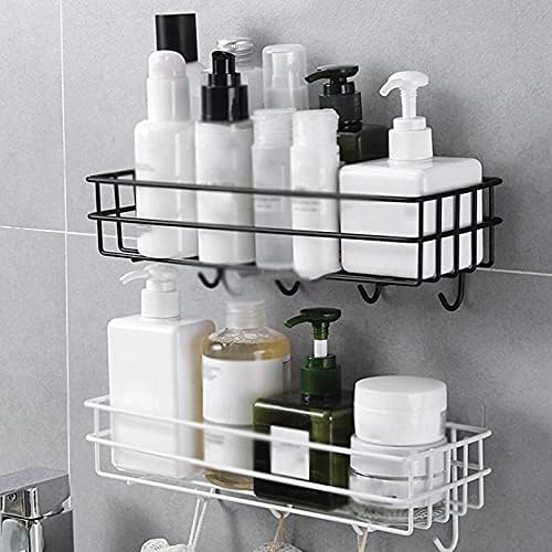 SLSFJLKJ Banyo Duş asılı raf Tutucu Mutfak, Yatak Odası Banyo makyaj kutusu Sepeti (Renk: Beyaz)