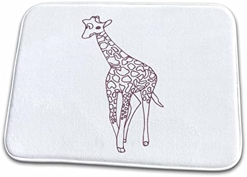 Bir Bebek Çocuk Genç Zürafanın 3dRose Anahat Çizimi... - Banyo Banyo Halısı Paspasları (kilim-99087-1)