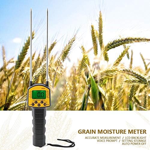 GAMONE Tahıl Nem Ölçer Nem Ölçer Çok Fonksiyonlu Fiber Kullanımı Probu Dijital LCD Aracı Test Cihazı Pirinç Fasulye
