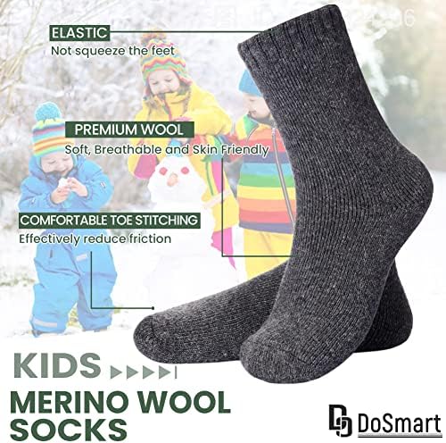 Çocuk Kış Sıcak Yün Düz Renk Çorap Çocuk Erkek Kız Yürüyüş Termal Çizme Ekip Çorap 6 Pairs