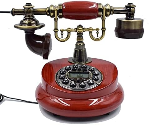 HOUKAI Antika Kablolu Sabit Telefon Reçine Sabit Dijital Retro Telefon Düğmesi Arama Vintage Dekoratif Telefonlar