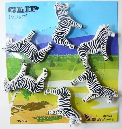 Kawaii 6 parça Hayvan Şekli Küçük Klipler-Zebra
