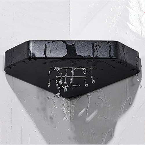 FVRTFT Banyo Rafı Siyah Duş Rafları Köşe Duş Rafı Sondaj Kendinden Yapışkanlı Duvara Monte uzay alüminyum tuvalet-2