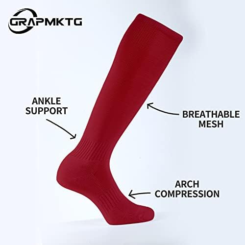 GRAPMKTG 3 Paket Softbol futbol çorapları Beyzbol futbolcu çorapları Gençlik Erkekler ve Kadınlar için