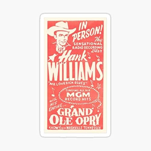 Hank Williams Vintage Grand Ole Opry Posteri (2) Etiket-Etiket Grafiği-Otomatik, Duvar, Dizüstü bilgisayar, Hücre,