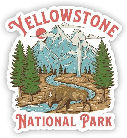 Yellowstone Milli Parkı-8 vinil yapışkan-Araba Laptop için I-Pad-Su Geçirmez Çıkartma