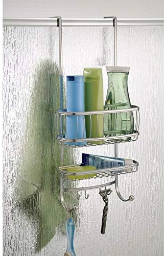 ıDesign York Banyo kapı duş rafı saklama sepetleri Raflar ve Kancalar Şampuan, Saç Kremi, Sabun, Gümüş