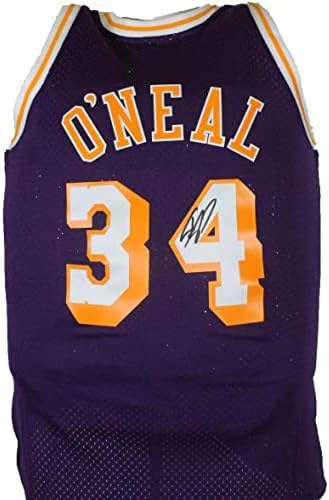 Shaquille O ' Neal İmzalı Lakers Mor Mitchell & Ness HWC Swingman Forması-BAWHolo İmzalı NBA Formaları