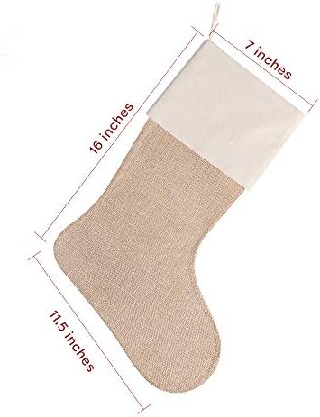 DEKOR Doğal Jüt Çuval Bezi Noel Çorap Şömine Asılı Hediyeler için Hediyeler El Yapımı Projeleri 6 Set