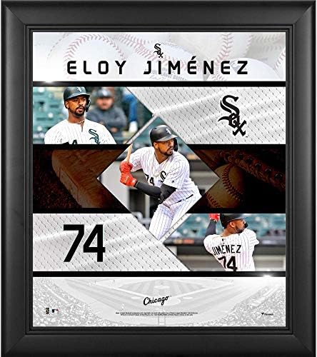 Eloy Jimenez Chicago White Sox Çerçeveli 15 x 17 Dikişli Yıldız Kolajı-MLB Oyuncu Plakları ve Kolajları