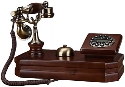 SJYDQ Antika Sabit Telefon Eski Moda Mekanik Çan Pastoral Retro Ev Ofis katı ahşap Sabit Telefon (Renk: Stil 1)