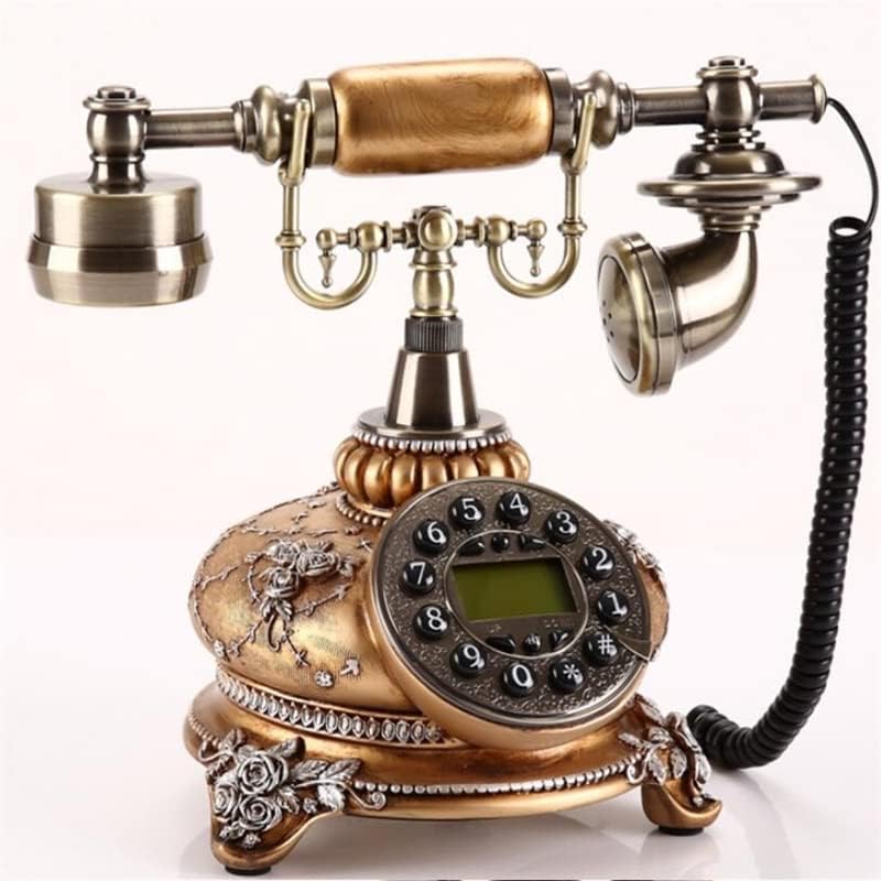 GaYouny Kablolu Moda Retro Sabit Telefon Sabit Telefon Masası Oturma Odası Sabit Ofis (Renk: Altın)