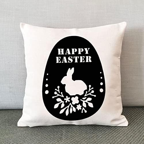 Mutlu paskalya tavşanı Yumurta Paskalya Atmak Yastık Kapak Komik Tavşan Yastık Kılıfı Bahar Kır Çiçeği minder örtüsü