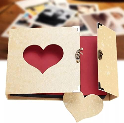MIDFGU 10 inç Eklemek Kendinden Yapışkanlı Siyah Sayfalar Flyer Out Aşk Kalp anı defteri Fotoğraf Vintage DIY Karalama