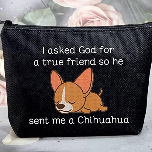 G2TUP Chihuahua Lover Kozmetik Çantası Pet Lover Hediye Kadınlar İçin Chihuahua Hayvan makyaj çantaları (Chihuahua