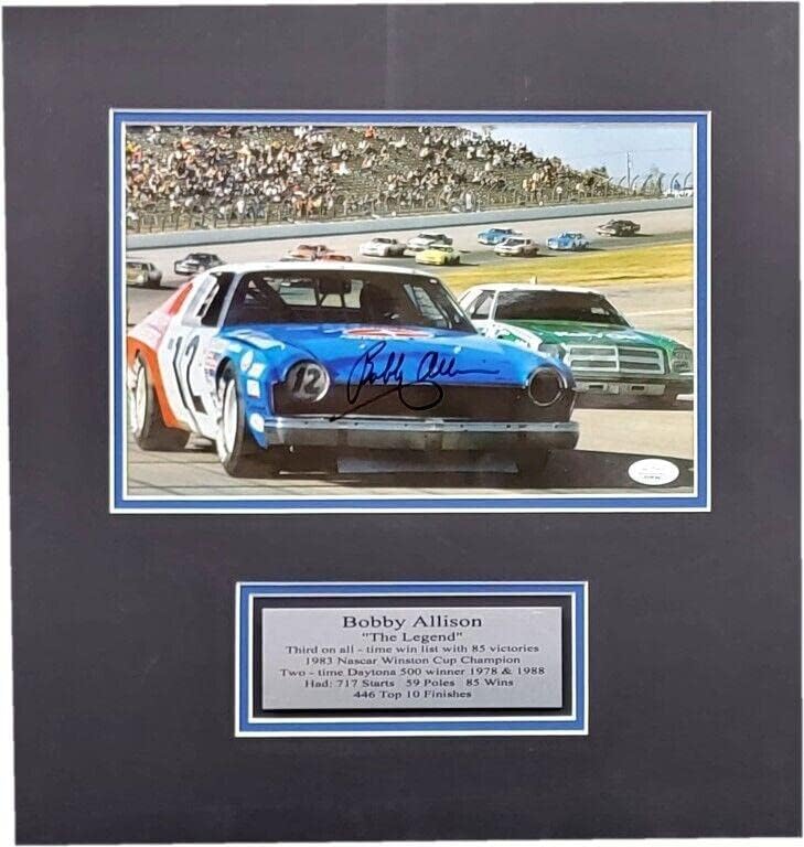 Bobby Allison İmzalı 8x10 Fotoğraf Özel Keçeleşmiş Daytona 500 Kazanan JSA VV99366-İmzalı NASCAR Fotoğrafları