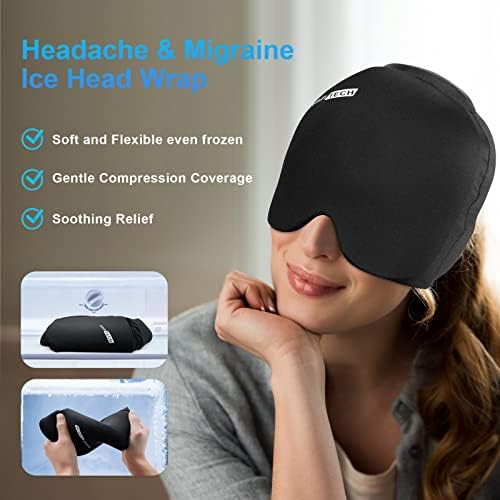 ComfiTECH Migren Buz Kafa Wrap XL & ComfiTECH Migren Buz Kafa Wrap için Kranial Baş Ağrısı Giderici Şapka