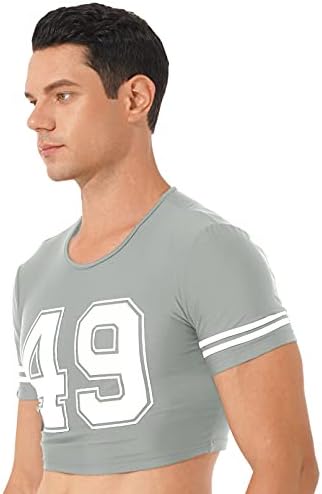 ıiniim Erkek kısa Kollu spor tişört Numarası Baskı Spor koşu atleti futbol forması Kırpma Üst Gömlek