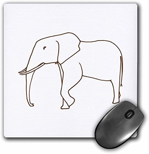 3dRose Fil Yürüyüş Anahat Sanat Çizim Mouse Pad (mp_20924_1)