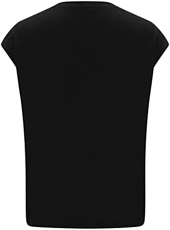 Rahat Yaz Gevşek Fit Tank Top Kadınlar için Düz Renk Ekip Boyun Kolsuz T Shirt Moda Dışarı Çıkmak Tops